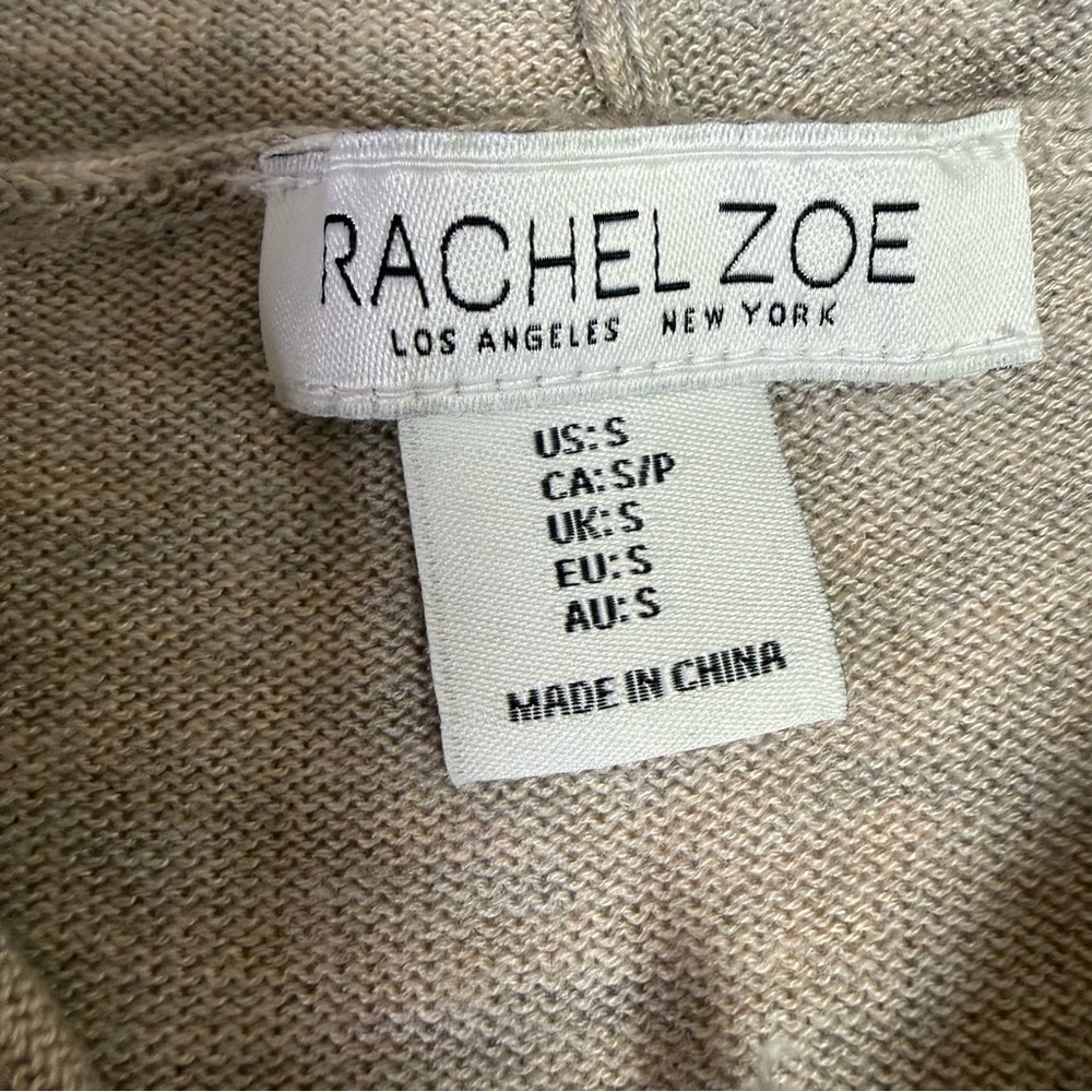 Rachel Zoe size small Light Tan Knit Top with hood, very lightweight - Picture 5 of 7